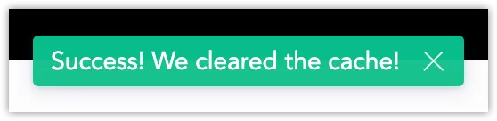 A success message indicating that the cache has been cleared.