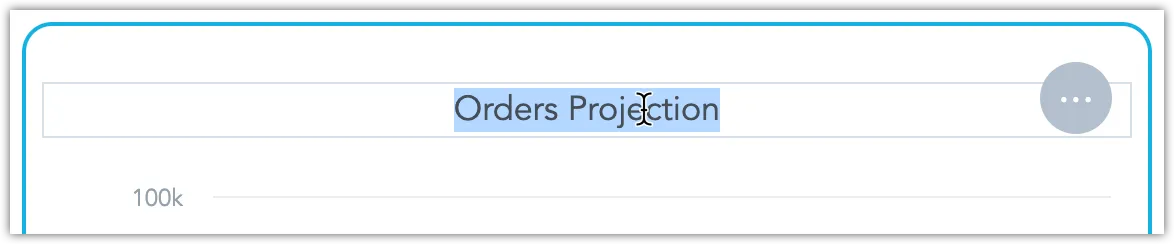 Renaming a visualization by clicking its title.