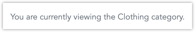 Rich Text block stating the currently selected category using a variable.