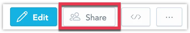 Share button in the dashboard toolbar highlighted for sharing with others.