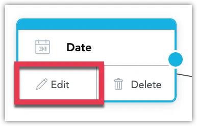 Close-up view of the Date dataset with the Edit button highlighted in the bottom-left corner.