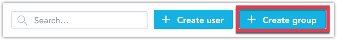 The Add group button highlighted in the top right corner of the Users & groups page.
