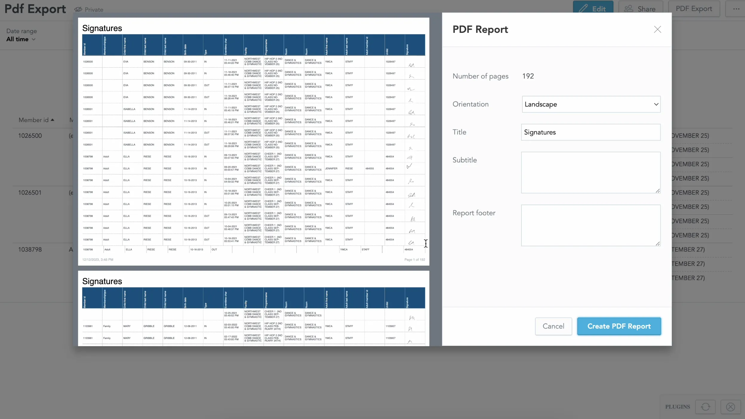 Dashboard table showing budget per category with numeric values right-aligned and consistent column formatting.